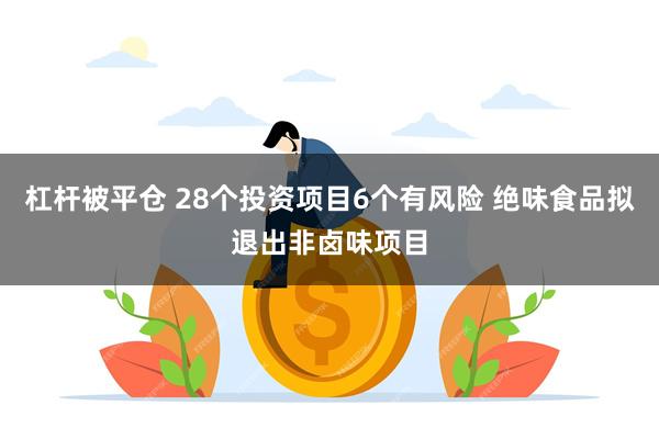 杠杆被平仓 28个投资项目6个有风险 绝味食品拟退出非卤味项目