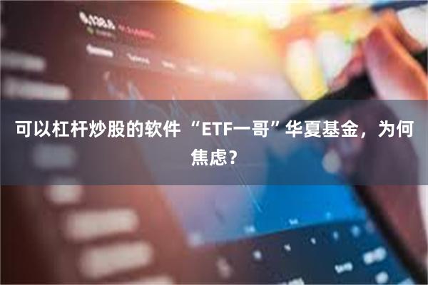 可以杠杆炒股的软件 “ETF一哥”华夏基金，为何焦虑？