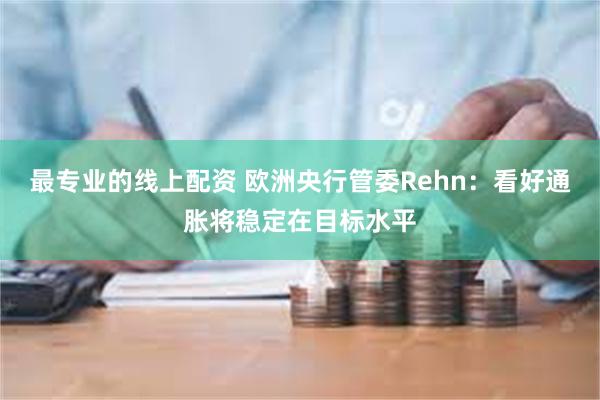 最专业的线上配资 欧洲央行管委Rehn：看好通胀将稳定在目标水平