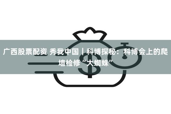 广西股票配资 秀我中国｜科博探秘：科博会上的爬墙检修“大蜘蛛”